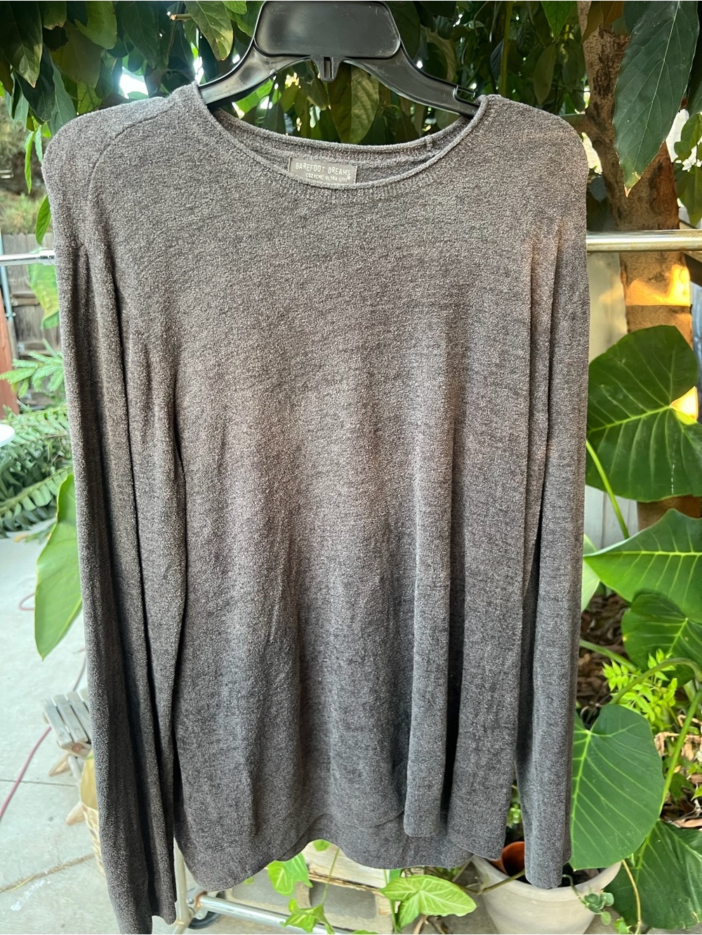 Barefoot Dreams Men's Gray Crewneck Sweater